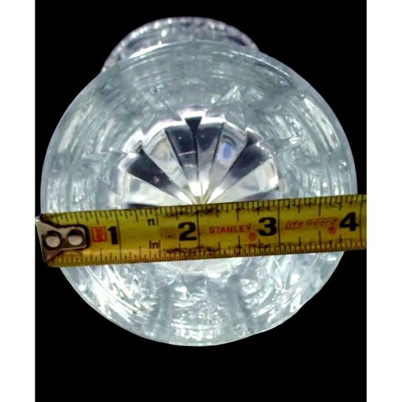 CRISTAL d'ARQUES France CHESNAY 10 3/4" Tall Lead Crystal Vase Blown Glass Disco - Picture 5 of 9